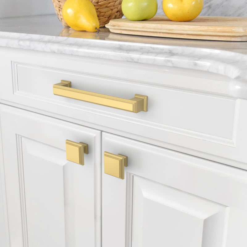 Amerdeco 10 Pack 1.3 Inch(32MM) Gold Kitchen Cabinet Knobs Brushed Gold Drawer Knobsfor Dresser Drawers, Knobs and Pulls for Bathroom Cabinets ZH0001 - Image 4
