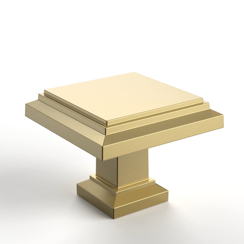 Amerdeco 10 Pack 1.3 Inch(32MM) Gold Kitchen Cabinet Knobs Brushed Gold Drawer Knobsfor Dresser Drawers, Knobs and Pulls for Bathroom Cabinets ZH0001 - Image 1