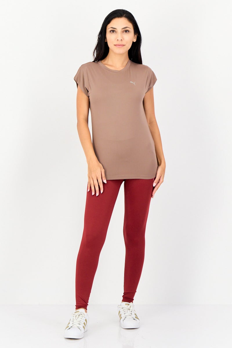 PUMA Women Sportswear Fit Cap Sleeve Training T-Shirt, Taupe - Image 2