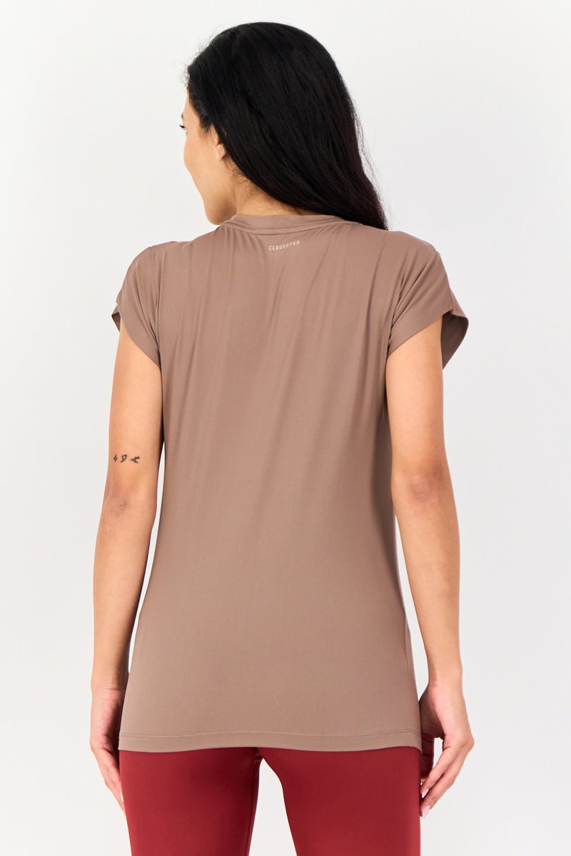 PUMA Women Sportswear Fit Cap Sleeve Training T-Shirt, Taupe - Image 4