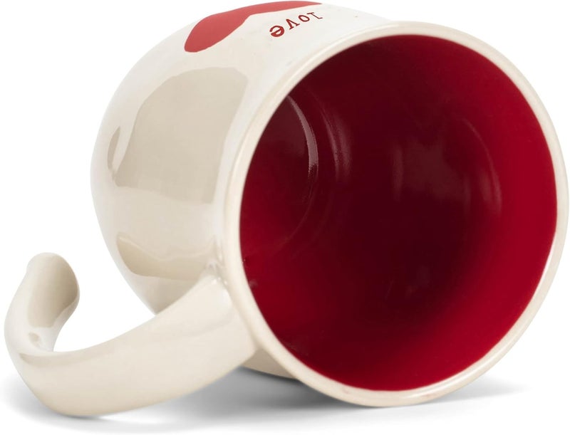 DEMDACO كوب عيد الميلاد من الحجر الخزفي بحجم 16 أونصة مع قلب أحمر من ديمداكو - Image 5