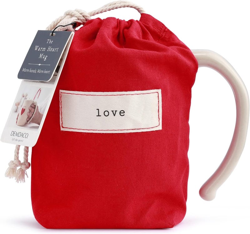 DEMDACO كوب عيد الميلاد من الحجر الخزفي بحجم 16 أونصة مع قلب أحمر من ديمداكو - Image 4