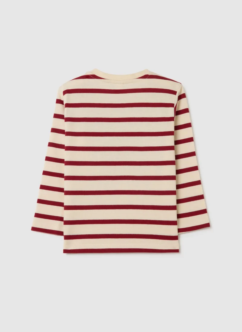 Ovs OVS Children'S Pure Cotton Striped T-Shirt With Regular Fit