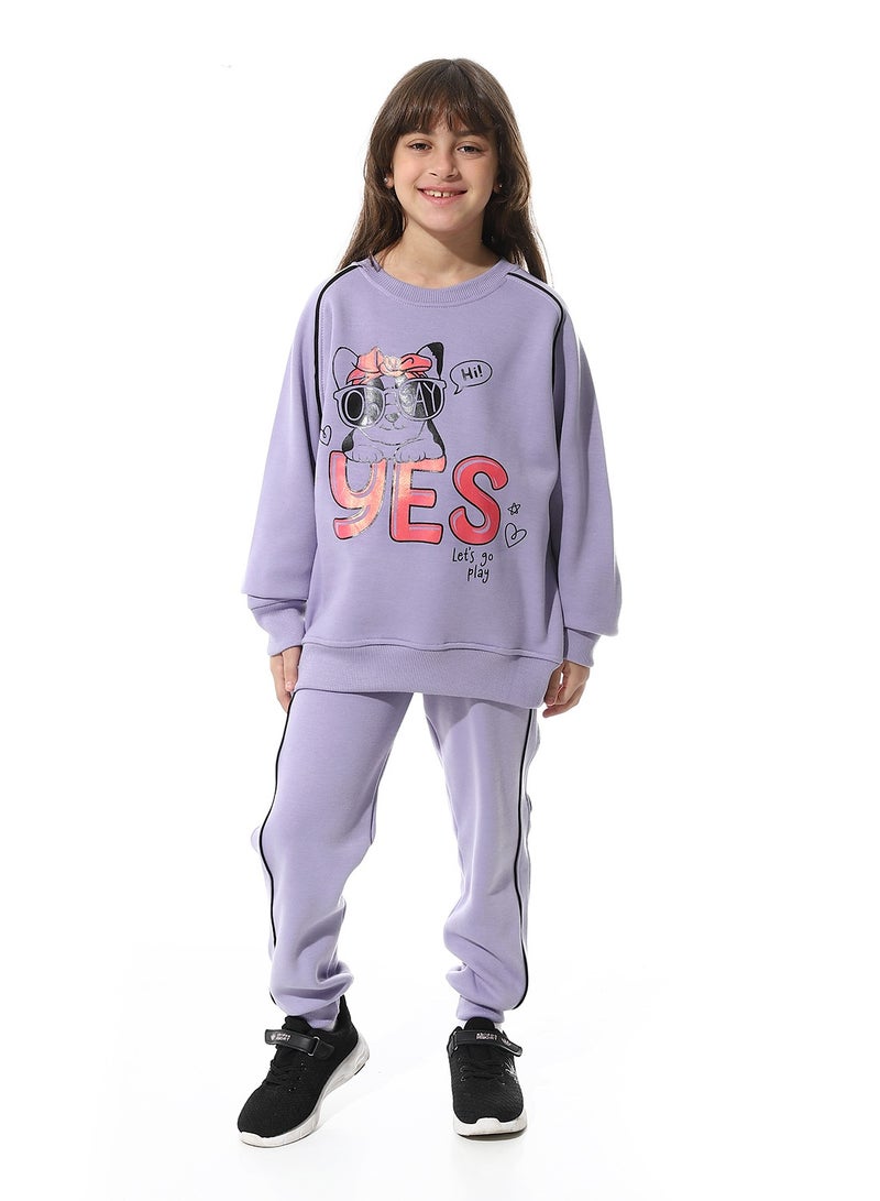 Caesar Printed Girls Meleton Training Suit - Image 1