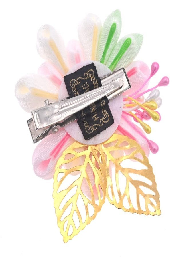 MIAO WU Japanese Hair Clip Cherry Blossom Japanese HairPin Kimono Hanfu Flower Hair pin Band Clip Japanese Hair Accessories for Women Girl (Light Pink) - Image 5