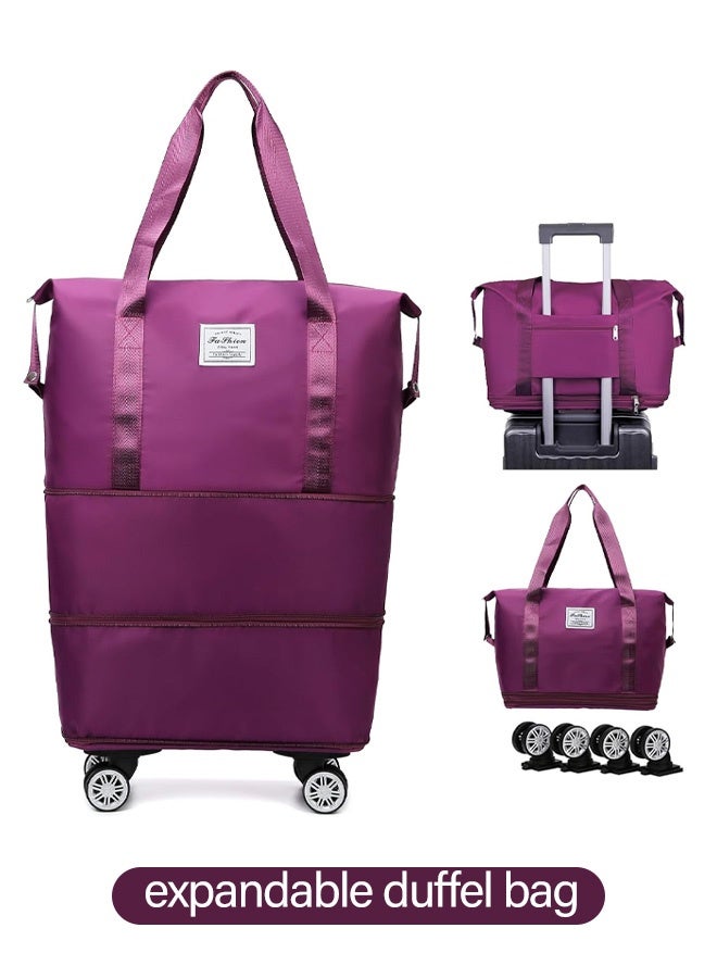 A large-capacity, wheeled, and wet-dry separated travel bag for students, ideal for short trips and carrying luggage. - Image 1