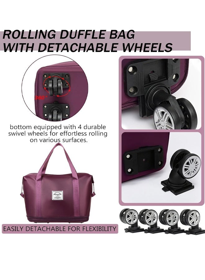 A large-capacity, wheeled, and wet-dry separated travel bag for students, ideal for short trips and carrying luggage. - Image 4
