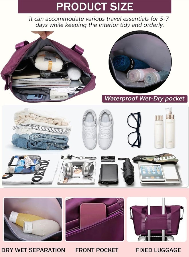 A large-capacity, wheeled, and wet-dry separated travel bag for students, ideal for short trips and carrying luggage. - Image 5