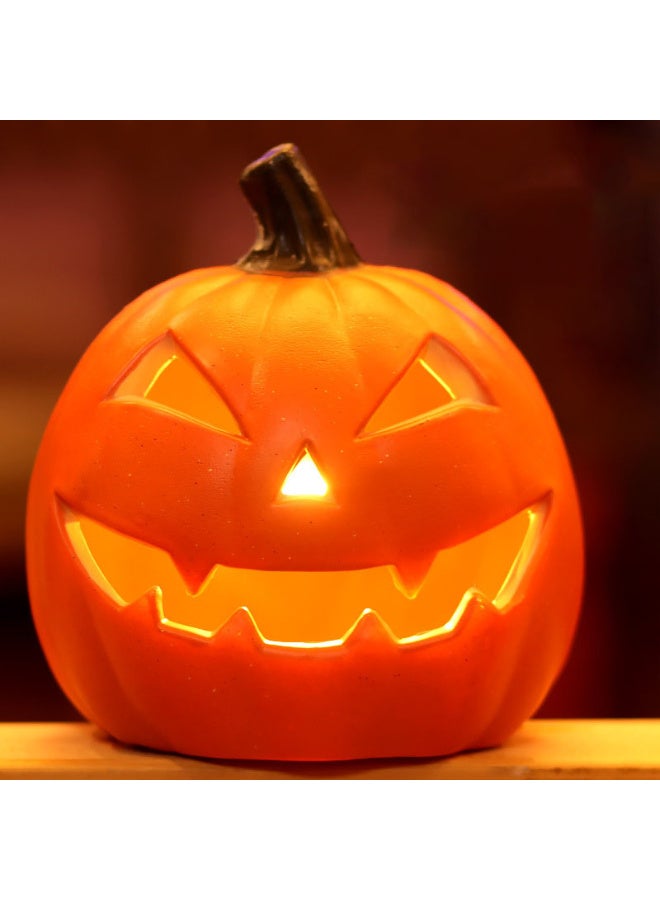 HI-FINE Halloween Pumpkin Light Led Decorative Pumpkin Lamp for Indoor Halloween Decor Realistic Design for Fall Celebrations for Parties and Thanksgiving Home Decoration - Image 1