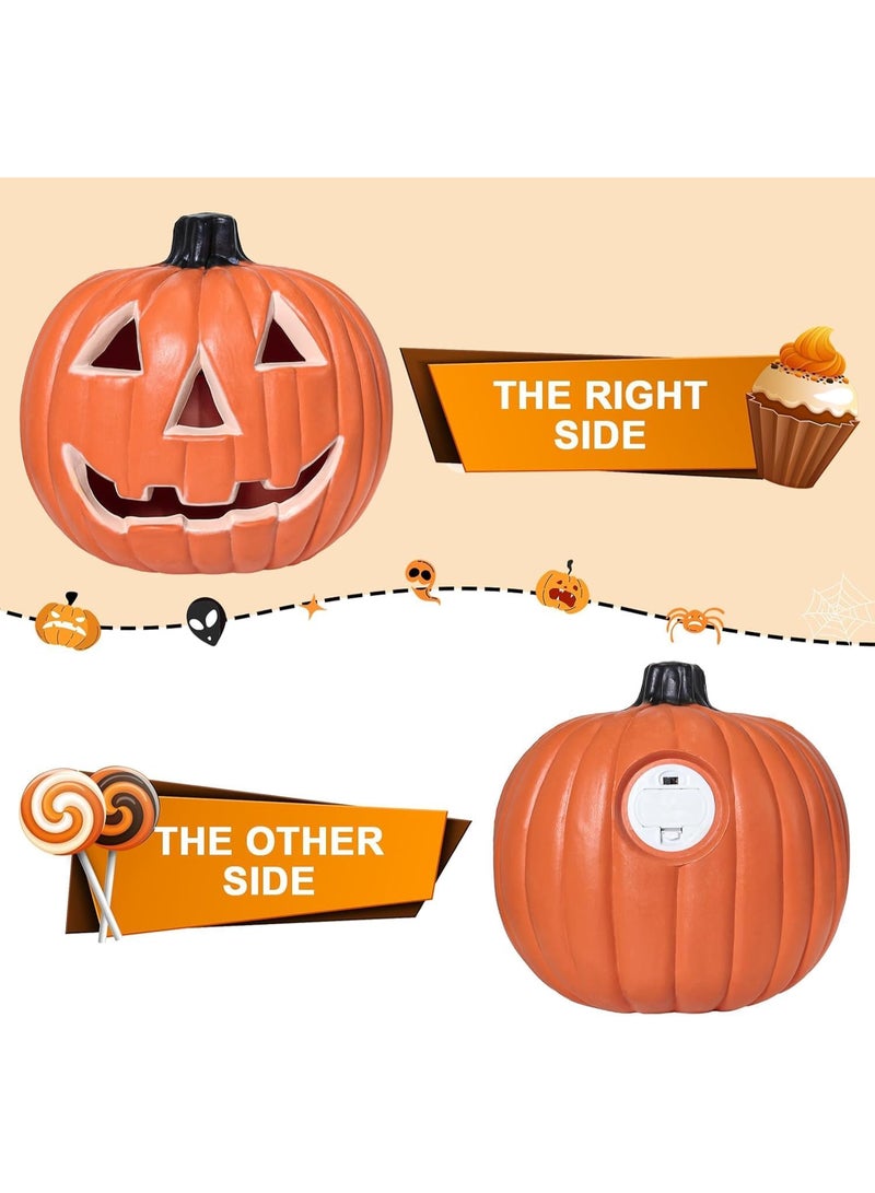 HI-FINE Halloween Pumpkin Light Led Decorative Pumpkin Lamp for Indoor Halloween Decor Realistic Design for Fall Celebrations for Parties and Thanksgiving Home Decoration - Image 4