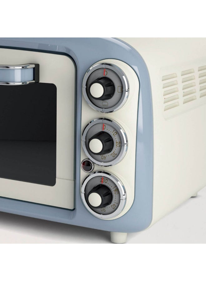 أريتي 1380W Vintage Electric Oven Blue and White 18 Liter 00C097905ARAS 18 L 1380 W 00C097905ARAS Blue and White - Image 2