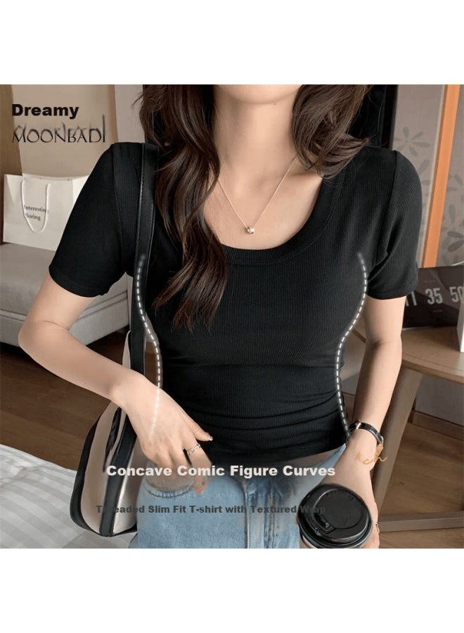 Moonbadi Women's Slim-fit Underwear, Lightweight Summer Bra Top, Ladies' Camisole, Short Sleeve Undershirt, Suitable For Layering Or Wearing As Outerwear - Image 2