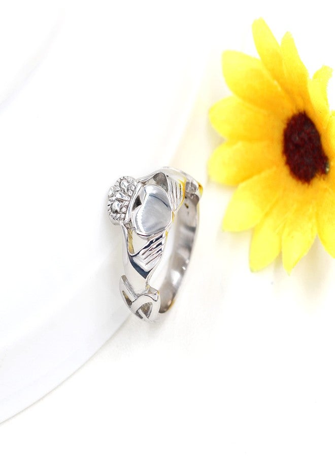Uloveido Celtic Knot Heart Claddagh Rings for Love, Stainless Steel Mens Wedding Band Ring for Women and Men Y2145 (Size 10) - Image 5
