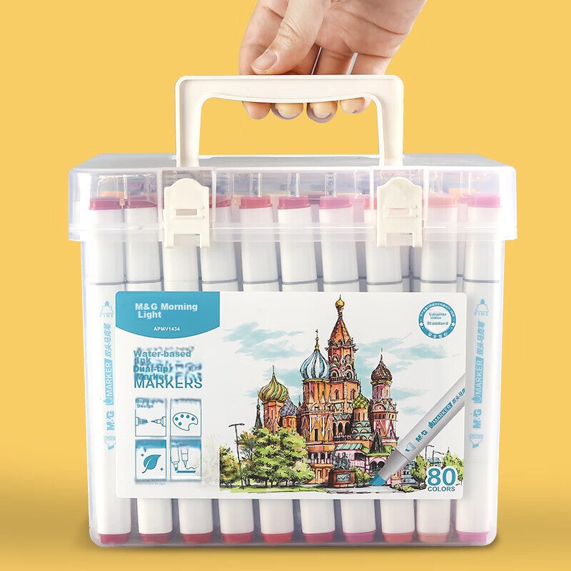 M&G Stationery, 36 Colors of Water-Based Markers, Safe Double-Ended Square Handle Watercolor Pens, Highlighters, Student Art Supplies, Children's Drawing Tools, Girls' Birthday Gifts, APMV1431 - Image 5