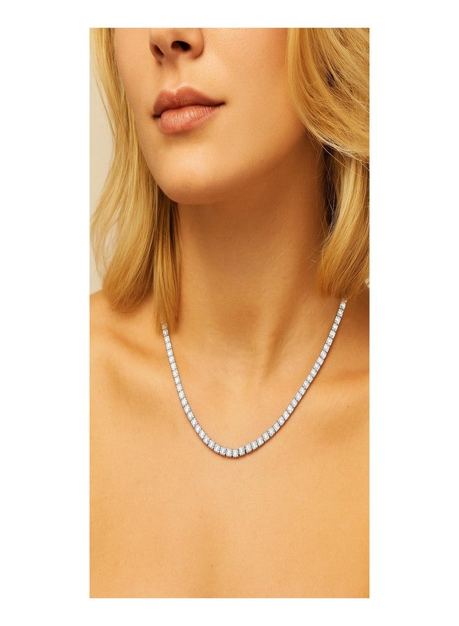 Kose 4 Prong Tennis Necklace for Women and Men- 18k white/yellow gold plated chains and 5A 3.0mm Round Cubic Zirconia Cut Faux Diamond Tennis Chain| Festival gifts |Size 22inch - Image 5