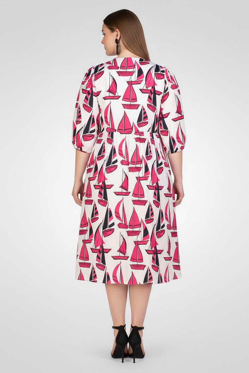 Fire & Glory Women Allover Print Midi Dress, Multicolor - Image 4