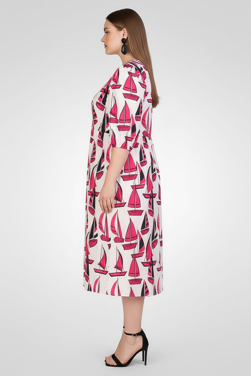 Fire & Glory Women Allover Print Midi Dress, Multicolor - Image 3