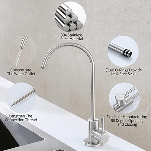 Shapure Imported Ro Faucet tap for Undersink for All Ro Water purifiers, Stainless Steel Kitchen Sink Faucet Tap with Chrome Finish for RO Drinking Water Filter (Kent Type Faucet) - Image 5