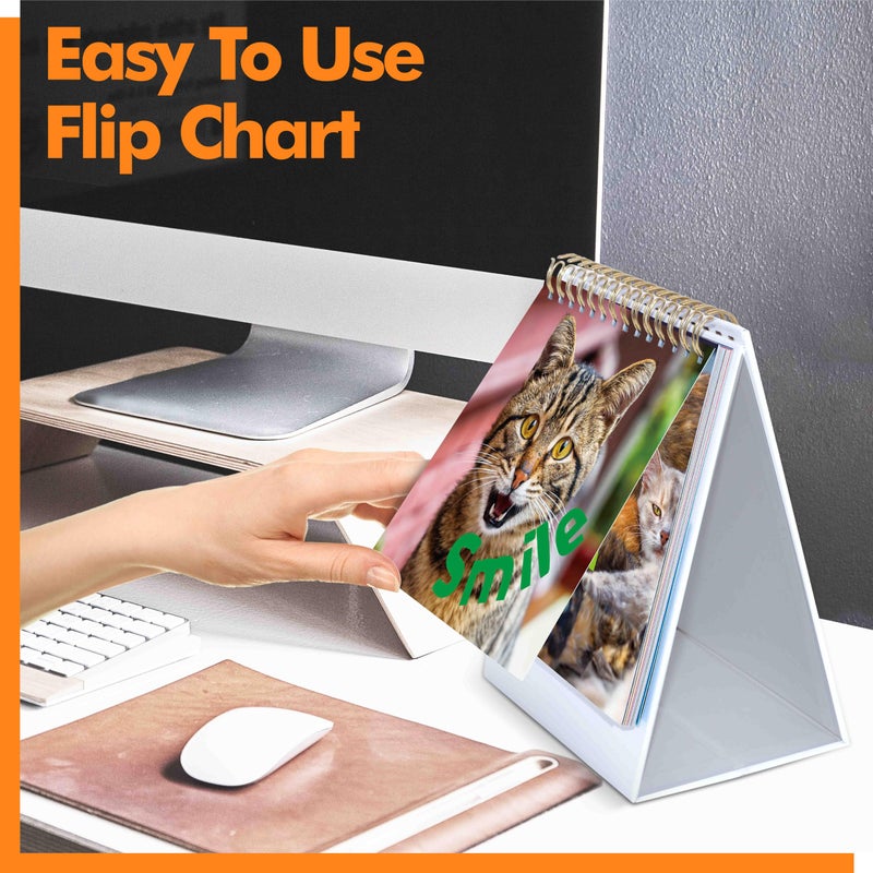 Gethelud 40 Pages Funny Desk Sign, 34 Different Fun and Flip-Over Messages plus 6 Erasable Blank Pages, Funny Desktop Flip Book for Office Gifts Desk Accessories (Cat Design) - Image 5