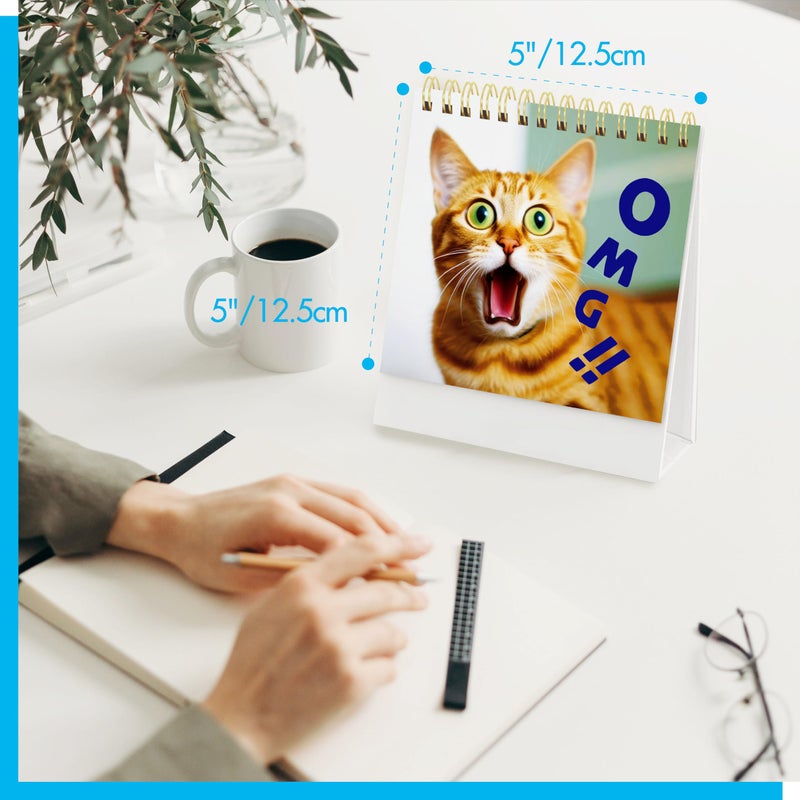 Gethelud 40 Pages Funny Desk Sign, 34 Different Fun and Flip-Over Messages plus 6 Erasable Blank Pages, Funny Desktop Flip Book for Office Gifts Desk Accessories (Cat Design) - Image 4