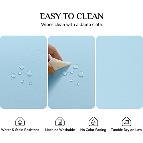 Softalker Rectangle Tablecloth, Waterproof & Stain Resistant Table Cloths Wrinkle Free Fabric Washable 210GSM Polyester Table Cover for Spring/Party/Outdoor - 52 x 70 inch,Baby Blue - Image 4