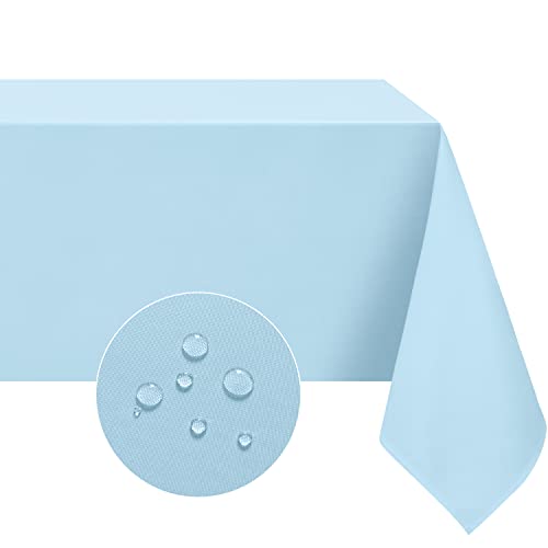 Softalker Rectangle Tablecloth, Waterproof & Stain Resistant Table Cloths Wrinkle Free Fabric Washable 210GSM Polyester Table Cover for Spring/Party/Outdoor - 52 x 70 inch,Baby Blue - Image 1