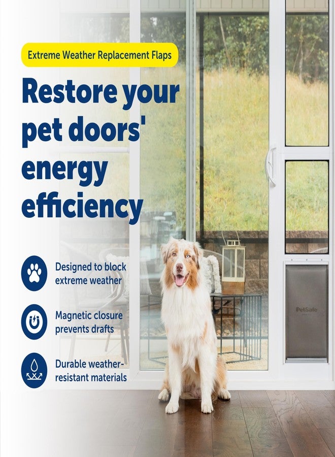 بيت سيف أغطية بديلة لأبواب الحيوانات الأليفة الزجاجية المنزلقة المقاومة للعوامل الجوية من بيت سيف - تحافظ على درجة الحرارة الداخلية - موفرة للطاقة - بديل لأبواب الكلاب المقاومة للعوامل الجوية - كبير - Image 2