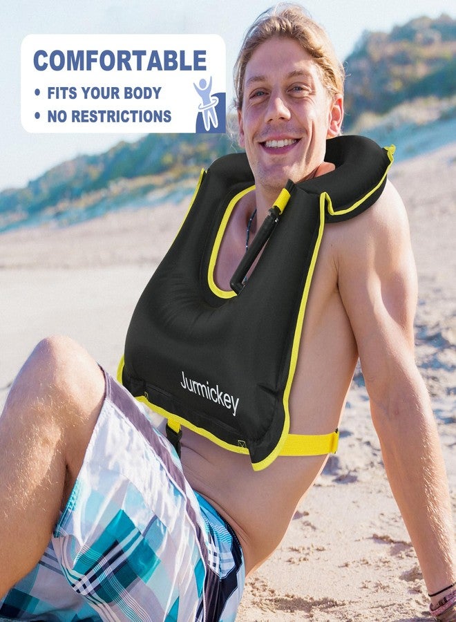 Jurmickey Inflatable Snorkel Vest Adults, Portable Snorkel Jacket, Buoyancy Vest for Snorkeling, Swimming, Kayaking, Boating, Safety Load Up to 220 Ibs (Pink) - Image 3