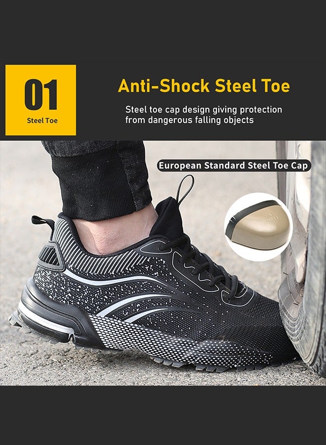 JIANKUN Steel Toe Shoes for Men Lightweight Safety Shoes Comfortable Puncture Proof Slip On Indestructible Work Shoes and Fashion Sneakers. - Image 2