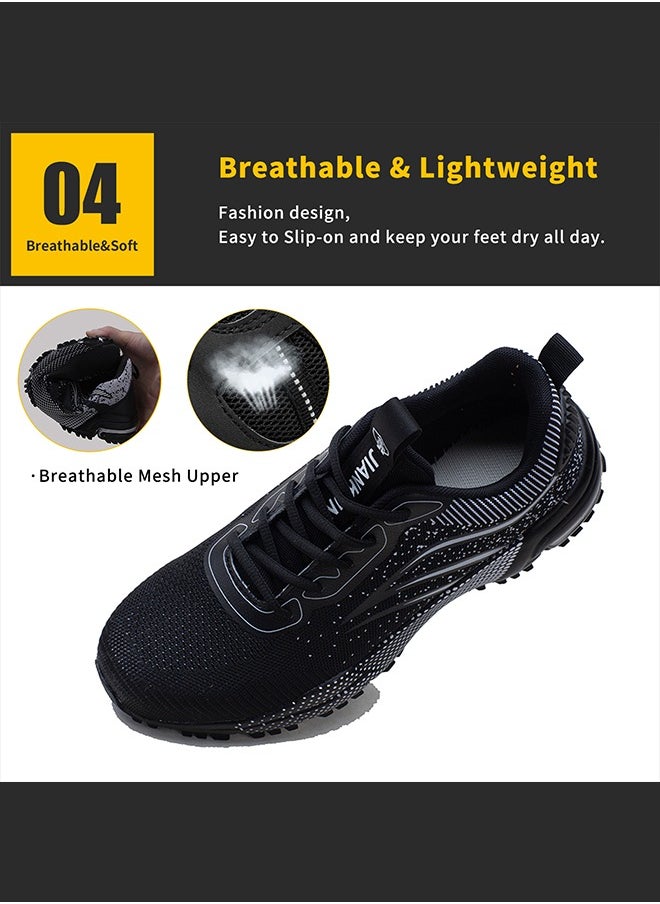 Steel Toe Shoes for Men Lightweight Safety Shoes Comfortable Puncture Proof Slip On Indestructible Work Shoes and Fashion Sneakers.