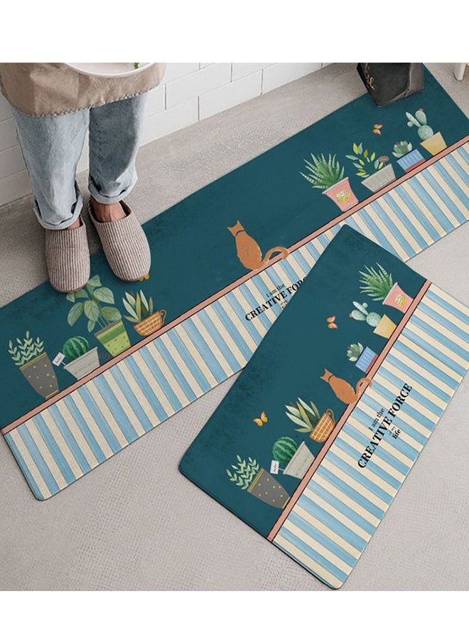 DUNISO 2PCS Non-Slip Kitchen Rugs and Mats, Anti-Fatigue Hallway Kitchen Runner Rug Set Backing Floor Mat for Kitchen Laundry Bathroom Office 40*60cm&40*120cm, Polyester, Rectangle  - Image 1
