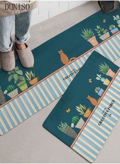 DUNISO 2PCS Non-Slip Kitchen Rugs and Mats, Anti-Fatigue Hallway Kitchen Runner Rug Set Backing Floor Mat for Kitchen Laundry Bathroom Office 40*60cm&40*120cm, Polyester, Rectangle  - Image 4