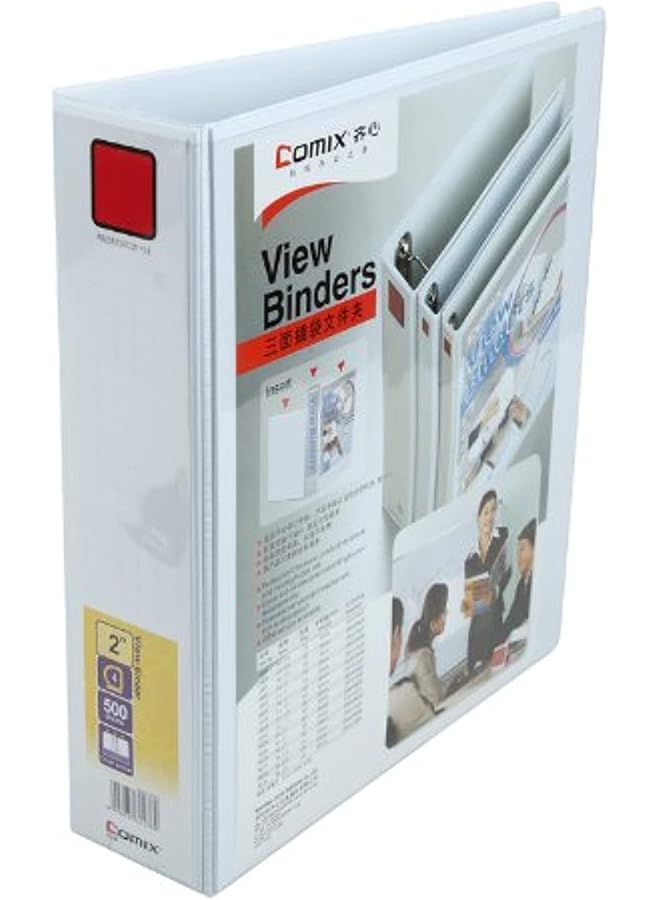 COMIX 4 Ring View Binder File 36 Pack 50 Mm Capacity White - Image 1
