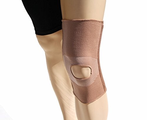 Alpha Medical Open Patella Compression Support Knee Brace Sleeve With AntiRoll Support Stays Knee Stabilizer Knee Pain Relief XXXLarge Beige - Image 5