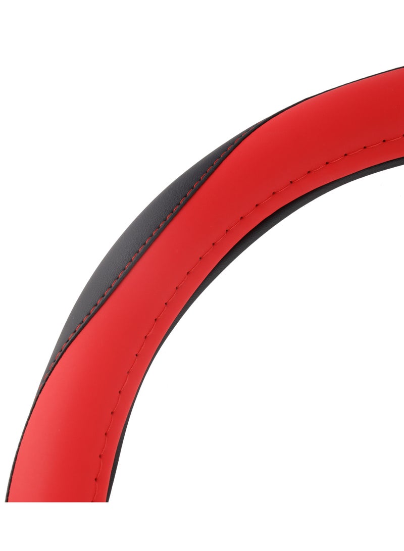 Epsilon Steering Wheel Cover- EPS1236 Size: L With Leather Touch for Improved Control and Grip Perfect for Protecting your Steering Wheel From Cracking and Peeling Black and red  - Image 4