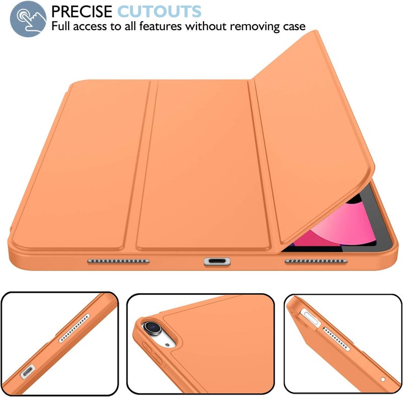 iMieet iPad Air 11 Inch Case M3(2025) / M2 (2024), iPad Air 5th/4th Generation Case 2022/2020 10.9 Inch with Pencil Holder,Trifold Stand Smart Case with Soft TPU Back(Orange) - Image 4
