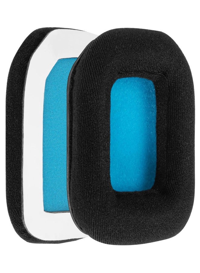 Geekria Comfort Velour Replacement Ear Pads Compatible with ASTRO Gaming A20 Headphones Ear Cushions, Repair Parts (Black Blue) - Image 2