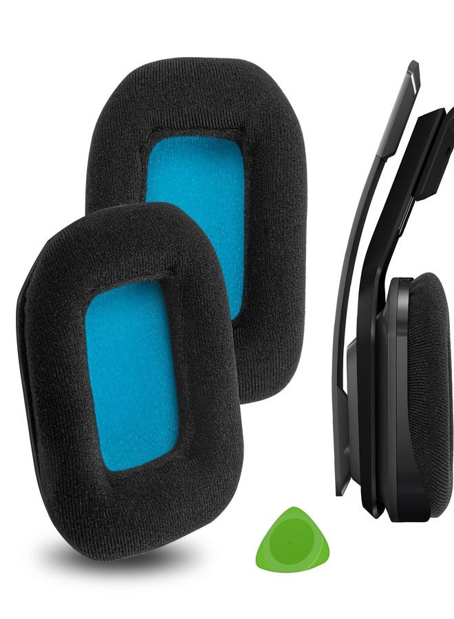 Geekria Comfort Velour Replacement Ear Pads Compatible with ASTRO Gaming A20 Headphones Ear Cushions, Repair Parts (Black Blue) - Image 1