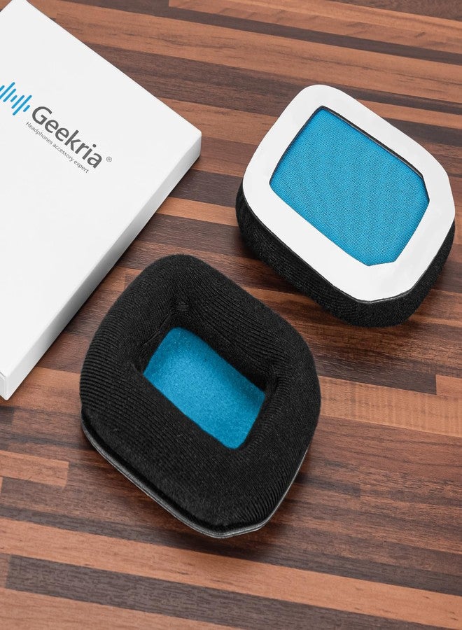 Geekria Comfort Velour Replacement Ear Pads Compatible with ASTRO Gaming A20 Headphones Ear Cushions, Repair Parts (Black Blue) - Image 4
