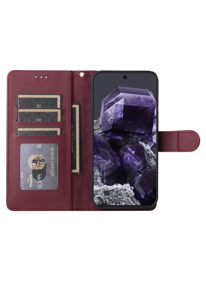 اس-توب جراب هاتف Google Pixel 9 من الجلد بتصميم شبكي ماسي قابل للطي - Image 4