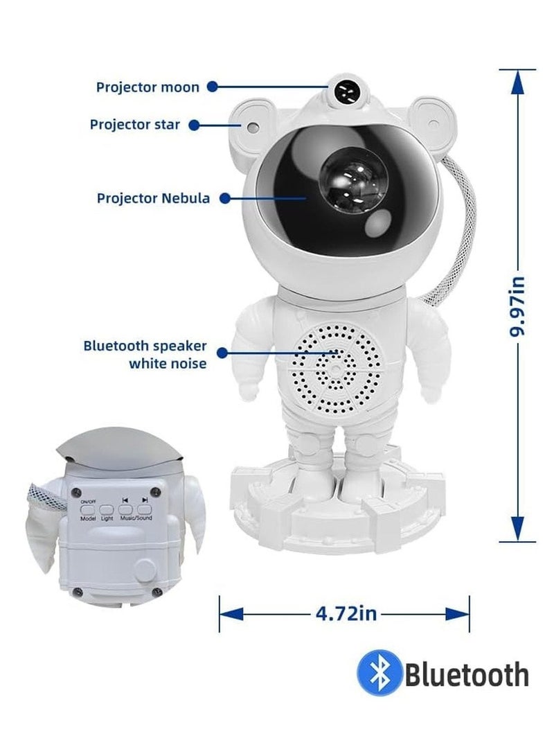Wtech Astronaut Star Light Projector Night Light, Galaxy Sky Projector with Built-in Music Speaker, LED Space Lamp for Bedroom Projector - White - Image 4