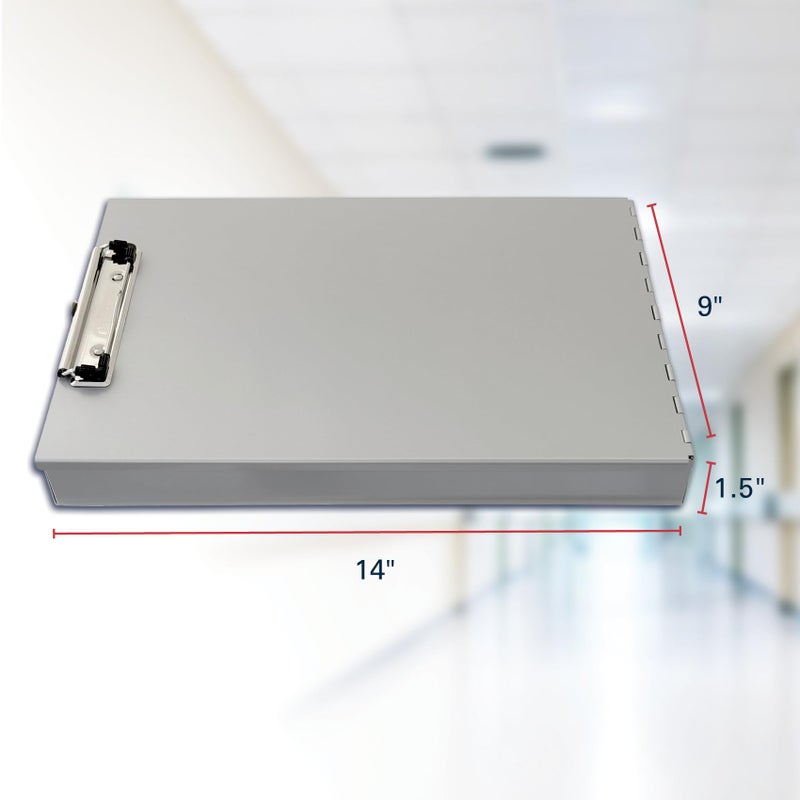 Saunders Metal Clipboard with Storage, Silver Dual Layer Nursing Clipboard Folio, Letter Size Paper Organizer, Slim Steel Clip, Form Holder Clip Board for Office, School & Work - Made in USA - Image 2
