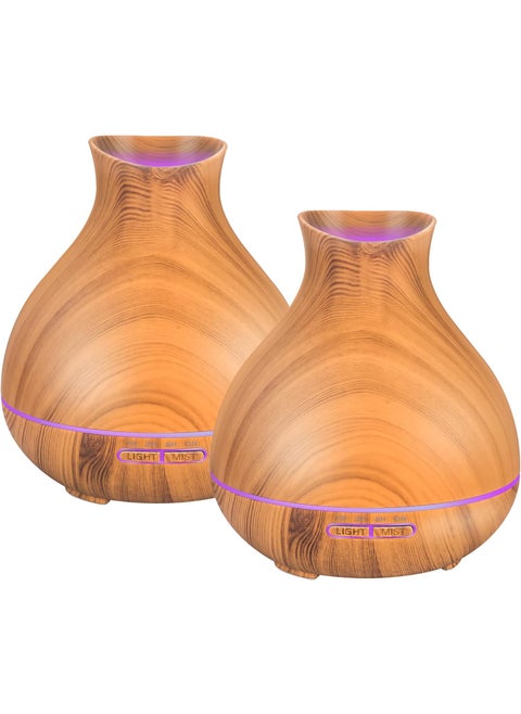 BZseed Aromatherapy Essential Oil Diffuser,2 PCS Humidifier with 550ml Lasting Mist Output Waterless Auto-Off Ultrasonic Diffusers 7 Color LED Lights Cool Mist Humidifier for Large Room, Home