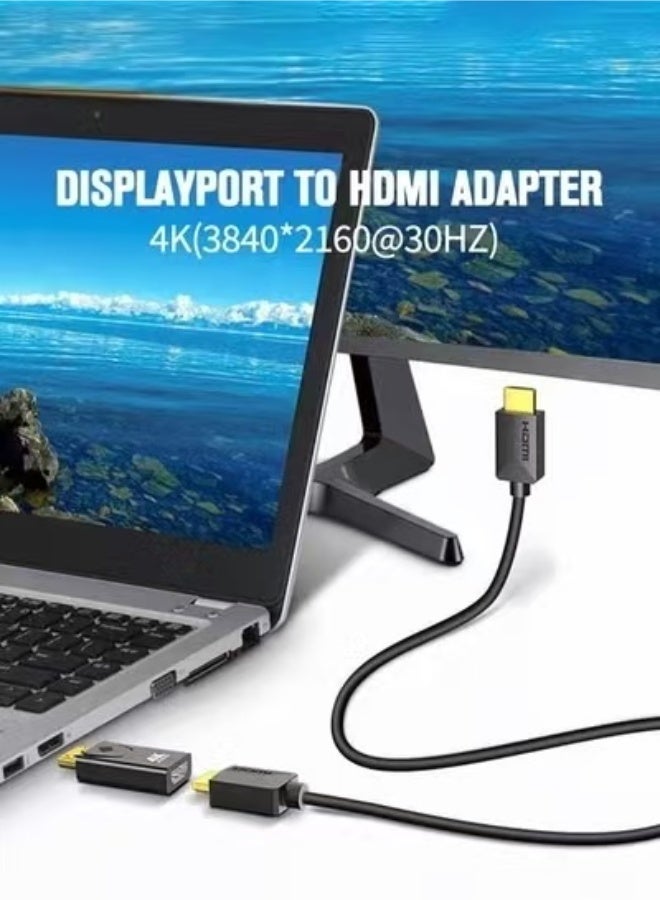 Captaintech [1-Pack]Universal 4K DP to HDMI Adapter - High-Speed DisplayPort Male to HDMI Female Converter, 4K Ultra HD Quality, Gold-Plated Interface for High-Performance Desktop & Gaming PC - Image 3
