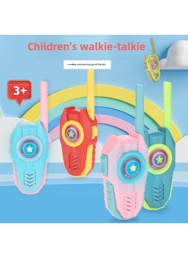Generic - Walkie-talkie Remote Dialogue Ultra-clear Version Children's Outdoor Handheld Wireless Push-to-talk Parent-child Interactive Toys-Color:3km [cartoon Rabbit Walkie Talkie] Red Gray [with LCD Light Flashlight] Battery - Image 1