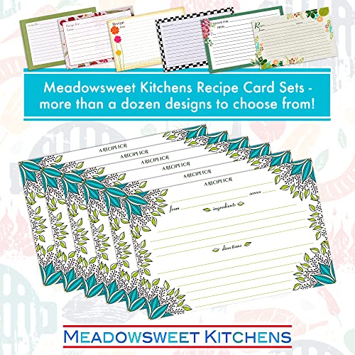 Meadowsweet Kitchens Recipe Card Set - 40 Double Sided Recipe Cards 4 x 6 Inch, Perfect Size Blank Cards for a Recipe Card Box, Make Your Own Personalized Recipe Book - New Leaves - Image 3