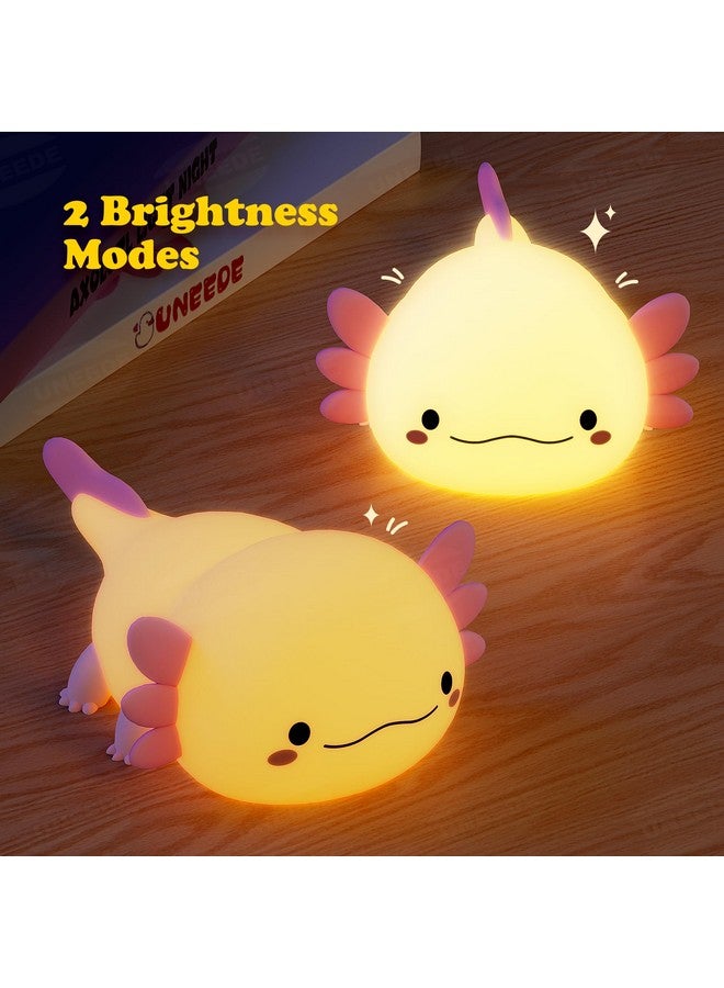 UNEEDE Axolotl Night Light For Kids,Animal Silicone Nursery Night Lamp, Rechargeable Table Lamp Bedside Lamp,Cute Room Decor Night Light For Bedroom,Living Room,Dining,Desk Decorations,Gift - Image 2