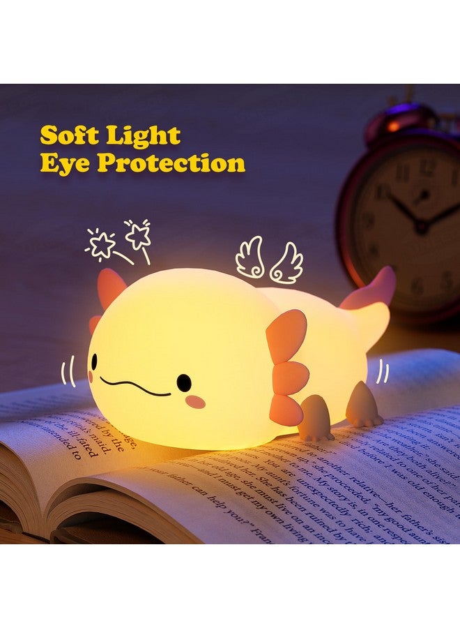 UNEEDE Axolotl Night Light For Kids,Animal Silicone Nursery Night Lamp, Rechargeable Table Lamp Bedside Lamp,Cute Room Decor Night Light For Bedroom,Living Room,Dining,Desk Decorations,Gift - Image 5