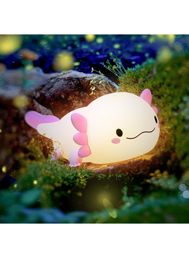 UNEEDE Axolotl Night Light For Kids,Animal Silicone Nursery Night Lamp, Rechargeable Table Lamp Bedside Lamp,Cute Room Decor Night Light For Bedroom,Living Room,Dining,Desk Decorations,Gift - Image 1