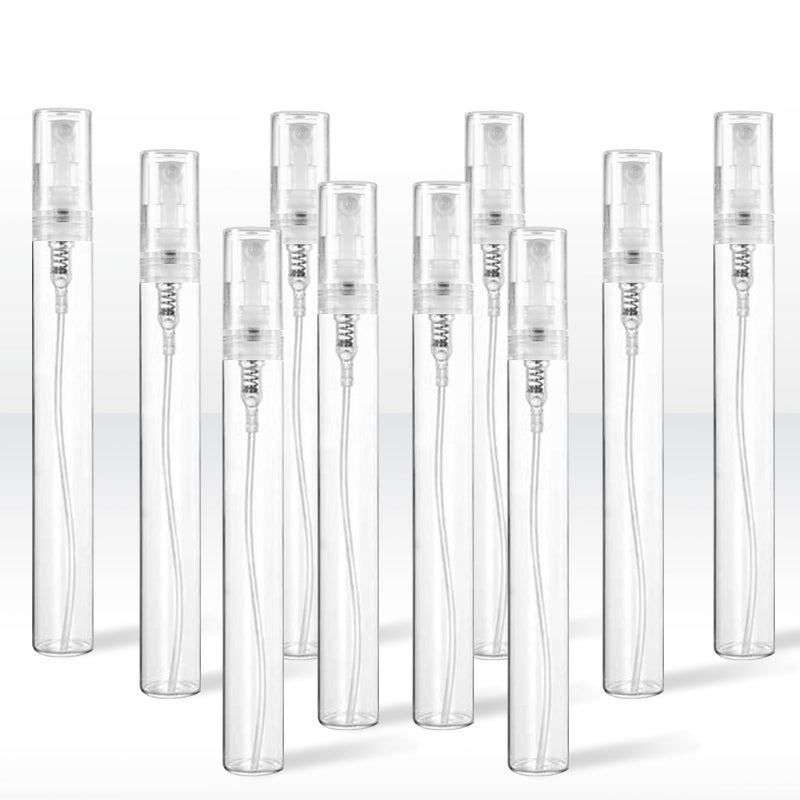 Chiallco Mini Perfume Sample Bottles, 4 ml Plastic Small Spray Bottle 10 Pack, Fine Mist, Portable Perfume Travel Refillable Bottle, Upgraded atomizer sprayer, Clear - Image 1
